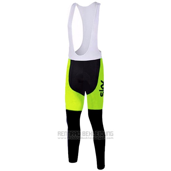 2016 Fahrradbekleidung Sky Grun Trikot Langarm und Tragerhose